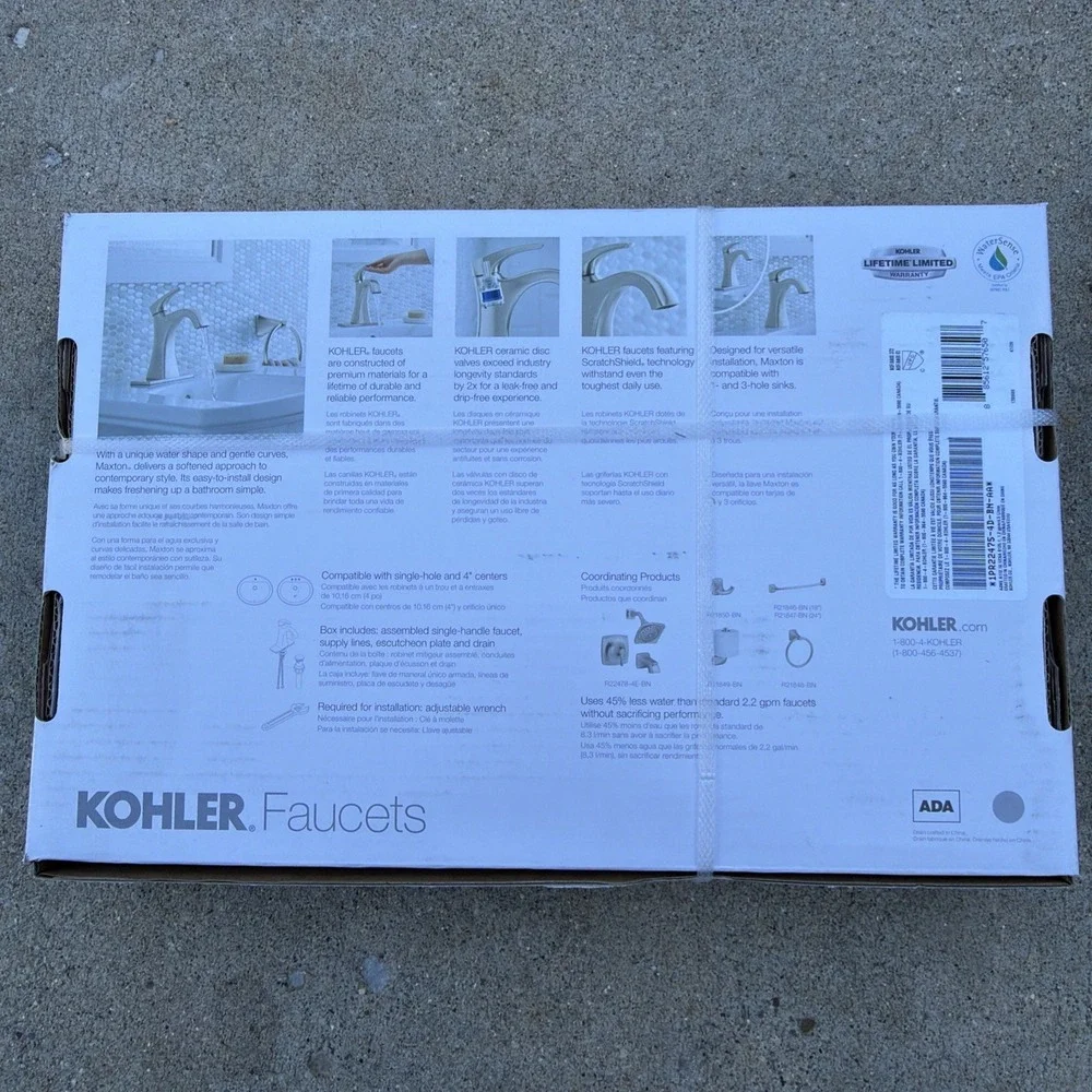 Kohler Maxton Bathroom Faucet Vibrant Brushed Nickel 1-Handle R22475-4D-BN